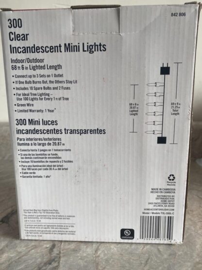 Home Accents 300L STS CLEAR INCAN MINI LIGHTS