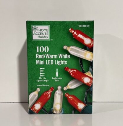 Home Accents 100 Light Red and Warm White Mini LED Lights