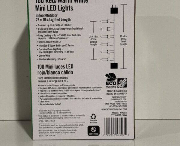 Home Accents 100 Light Red and Warm White Mini LED Lights - Image 6