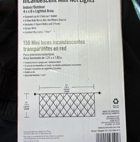 Home Accents 150 Clear Mini Incandescent Net Lights