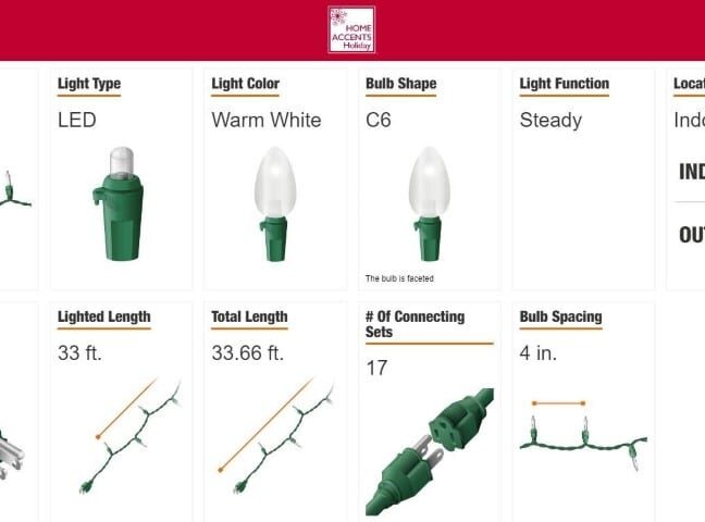 Home Accents 100L LED C6