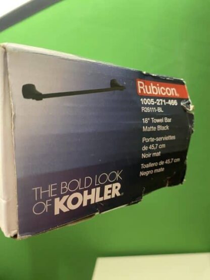 KOHLER Rubicon 18 in. Towel Bar in Matte Black