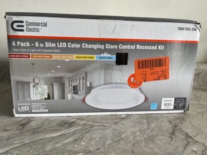 Ultra Slim 6 ft. Color Selectable New Construction & Remodel Canless Recessed Integrated LED Kit, White - Pack of 4