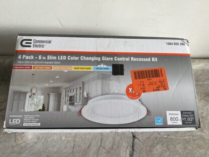 Ultra Slim 6 ft. Color Selectable New Construction & Remodel Canless Recessed Integrated LED Kit, White - Pack of 4