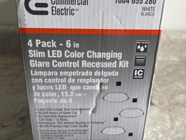 Ultra Slim 6 ft. Color Selectable New Construction & Remodel Canless Recessed Integrated LED Kit, White - Pack of 4