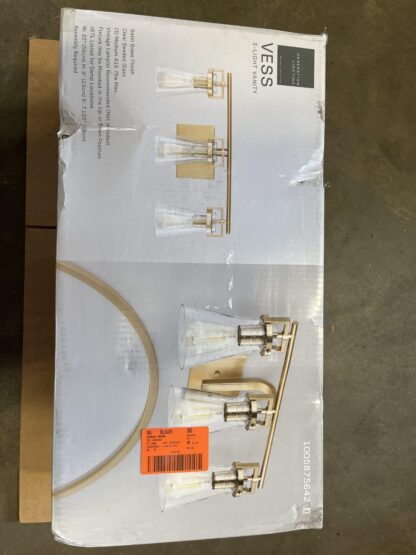 Sea Gull Lighting Vess 3-Light Satin Brass Bathroom Vanity Light