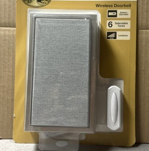 Defiant Wireless Battery Door Bell Kit in Nickel with Gray Fabric - Image 4