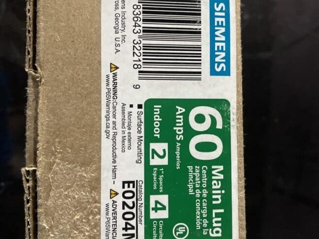 Siemens EQ 60 Amp 2-Space 4-Circuit Main Lug - Image 3