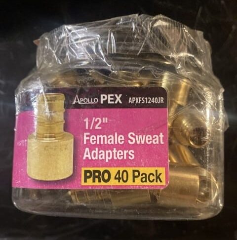Apollo Brass PEX-B Barb Female Copper 1/2" Sweat Adapter Pro Pack-40-Pack Open Box Item