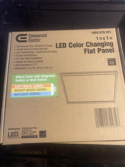 Commercial Electric 12x12 LED Edge-Lit Flat Panel Flush Mount