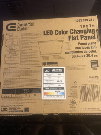 Commercial Electric 12x12 LED Edge-Lit Flat Panel Flush Mount