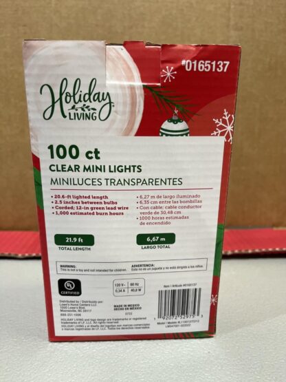 Holiday Living 100 count clear mini lights