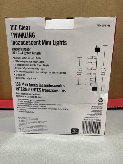 IMG 8861 rotated Home Accent 150 Clear twinkling incandescent mini lights