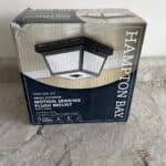 Hampton Bay Black Motion Sensing Outdoor Flush Mount Light