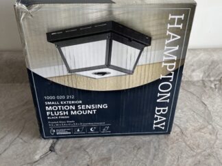 Hampton Bay Black Motion Sensing Outdoor Flush Mount Light