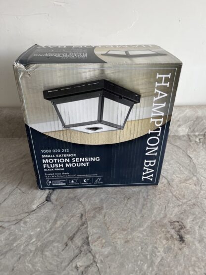 Hampton Bay Black Motion Sensing Outdoor Flush Mount Light