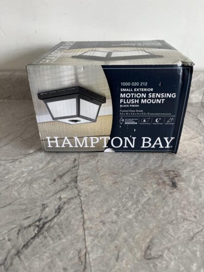 Hampton Bay Black Motion Sensing Outdoor Flush Mount Light