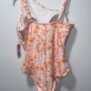 Kona Sol Orange And Pink Floral One Piece Swimsuit 14w Bundle