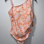 image1 21 1 1 Kona Sol Orange And Pink Floral One Piece Swimsuit