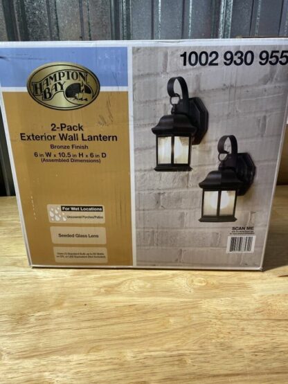 Hampton Bay Bronze Outdoor Wall Light Fixture with Seeded Glass