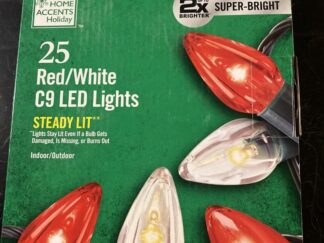 Home Accents 25 Red White C9 LED Lights