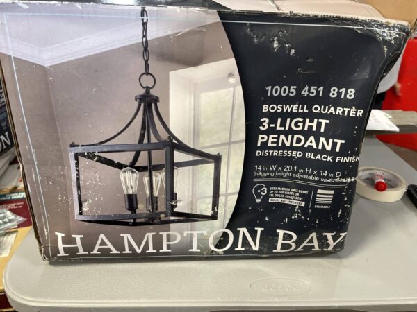 Open Box Hampton Bay Boswell Quarter Square Pendant Chandelier