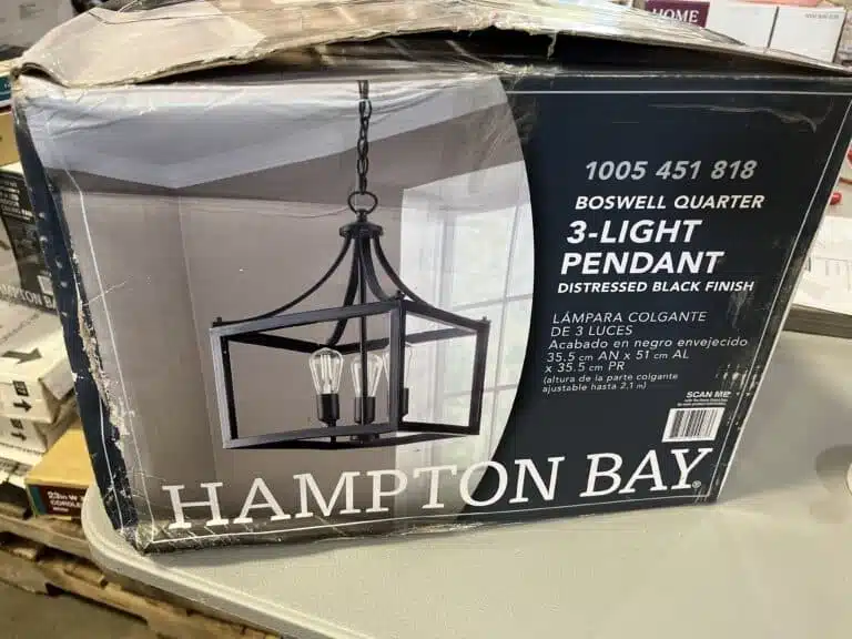 Open Box Hampton Bay Boswell Quarter Square Pendant Chandelier - Image 2