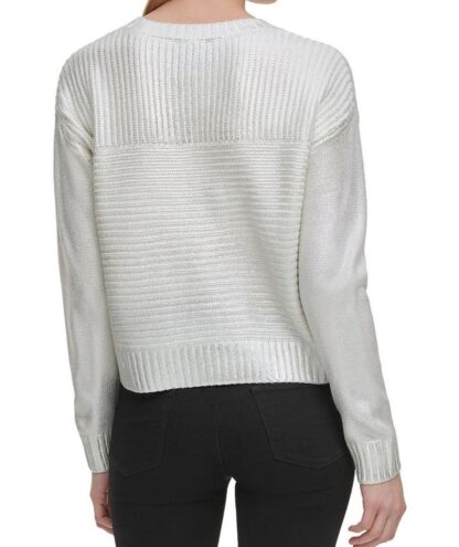 DKNY Womens Ribbed Pullover Sweater