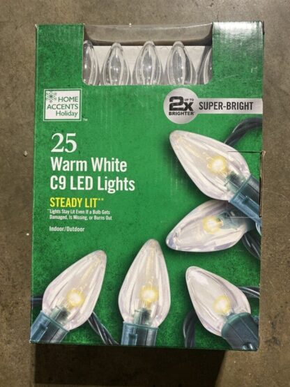 Home Accents 25 Warm White C9 LED Lights