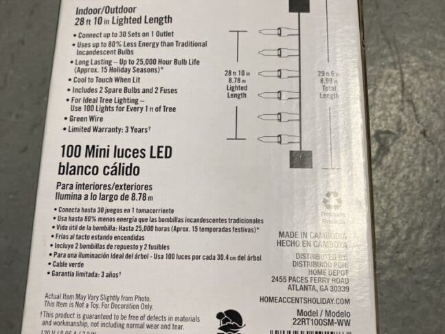 Home Accents Holiday Lights 100 Warm White mini LED - Image 2