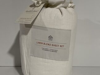 Linen Blend Bed Sheet set Size Full Heart and Hand with Magnolia