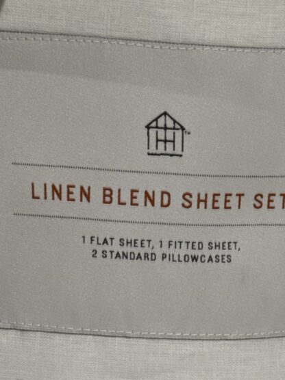 Linen Blend Bed Sheet set Size Full Heart and Hand with Magnolia - Image 3