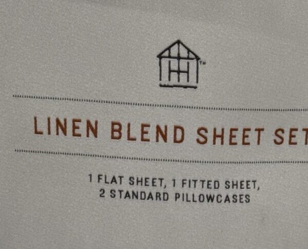 Linen Blend Bed Sheet set Size Full Heart and Hand with Magnolia - Image 3