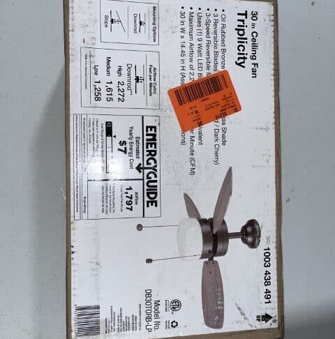 Triplicity 30 inch Indoor Oil-Rubbed Bronze Ceiling Fan