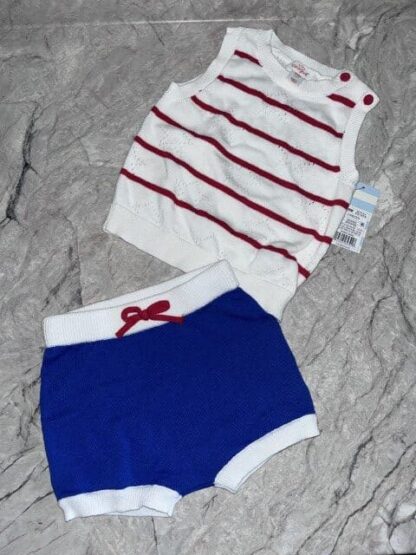 2 Piece Sweater Vest with shorts 6-9M