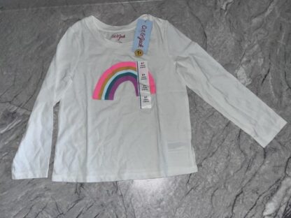 Girls Almond Cream Rainbow Shirt