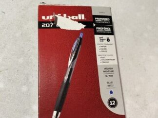 Uniball 207 Retractable Gel Pens Medium Point 0.7mm Blue Ink 12pack