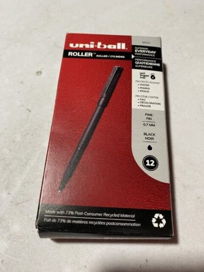 UniBall Roller fine Black Pen 12 Pack