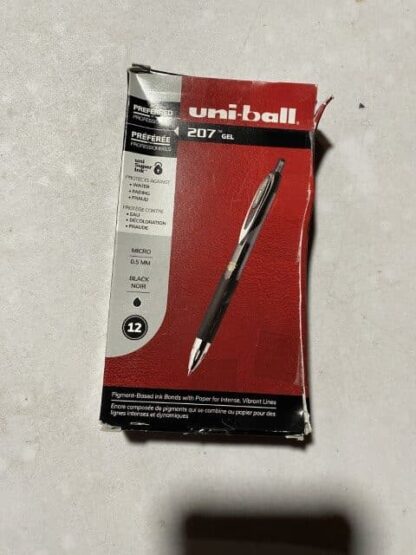 uniball 207 Retractable Black Gel Pens