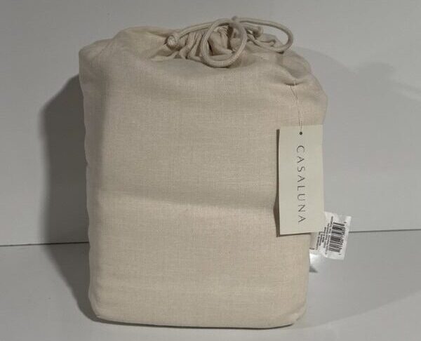 Queen Linen Blend Sheet Set Natural - Casaluna