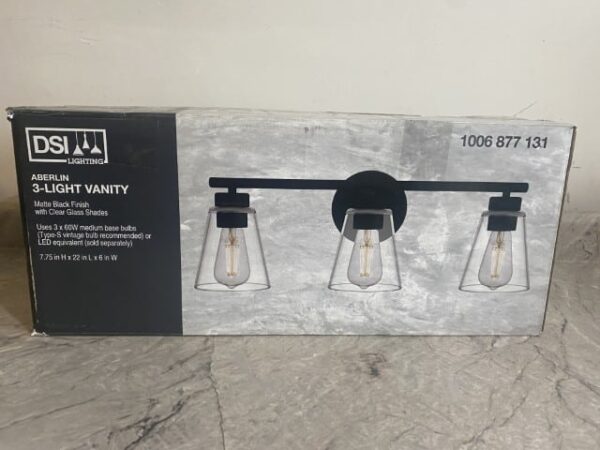 DSI Aberlin 3 Light Vanity Matte Black