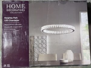 Home Decorators 24 in. Chrome Integrated LED Pendant with Clear Crystals