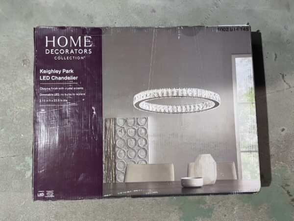 Home Decorators 24 in. Chrome Integrated LED Pendant with Clear Crystals - Image 9