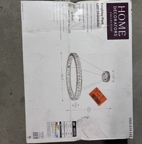 Home Decorators 24 in. Chrome Integrated LED Pendant with Clear Crystals - Image 3