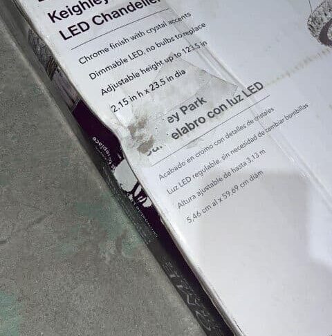 Home Decorators 24 in. Chrome Integrated LED Pendant with Clear Crystals - Image 4
