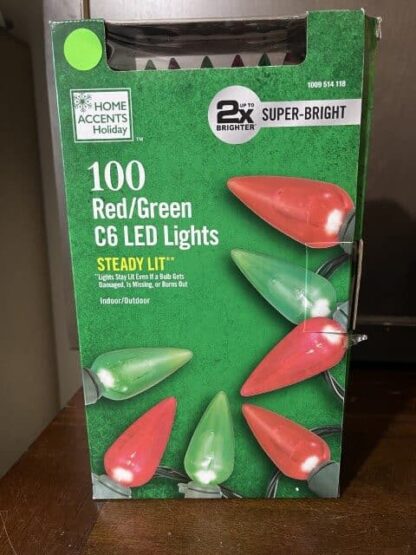 Home Accents 100 Red and Green C6 LED Lights