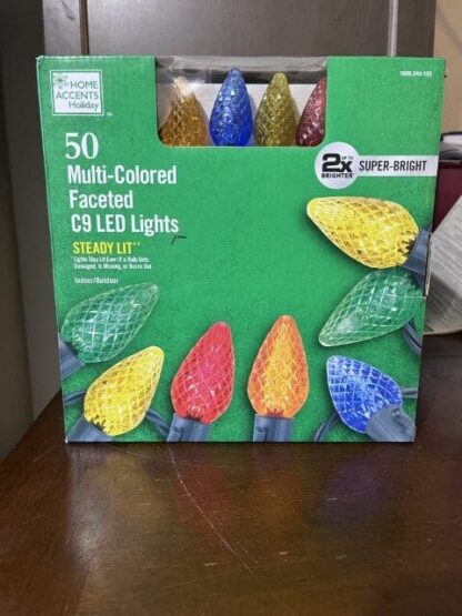 Home Accents 50 Multi Colored Faceted C9 LED Lights