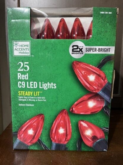 Home Accents 25 Red C9 LED Lights