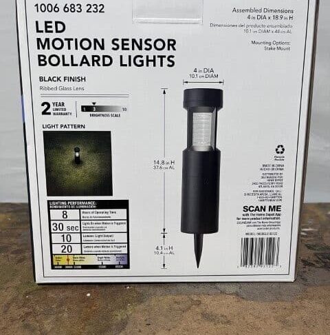 Hampton Bay Bollard Lights LED Motion Sensor 2 Pack - Image 3