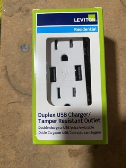 Leviton Duplex USB Charger Tamper resistant outlet